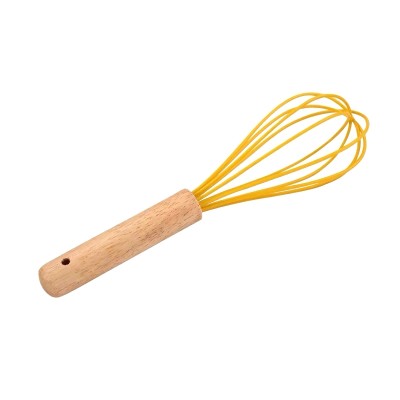 High-quality eggbeater in wooden handle silicone kitchen whisk