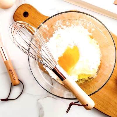 wooden handle  egg beater hign quality kitchen egg whisk