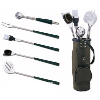 Golf style 5-piece barbecue tools set