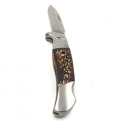 folding door stainless steel pocket knife eagle bone handle