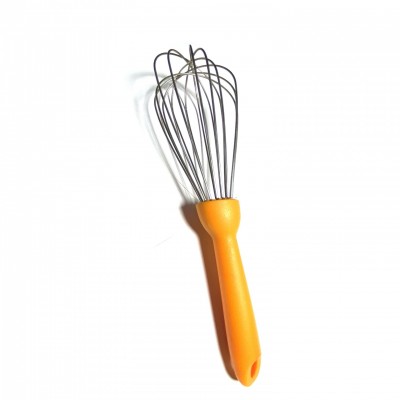 high quality orange PP handle stainless steel kitchen egg beater with the ball egg whisk