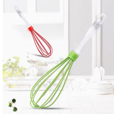 high quality  PP handle silicone  kitchen whisk  egg beater with the ball egg whisk